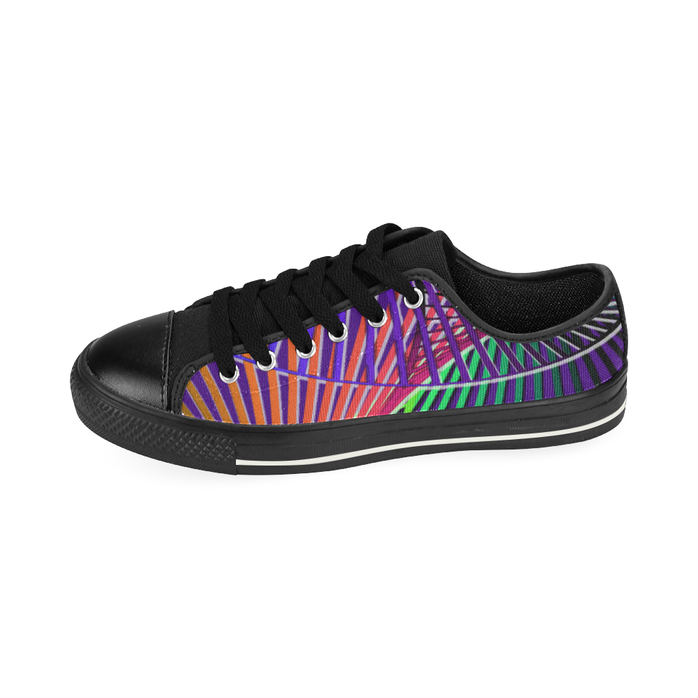 Colorful Rainbow Helix Canvas Women's Shoes/Large Size (Model 018)