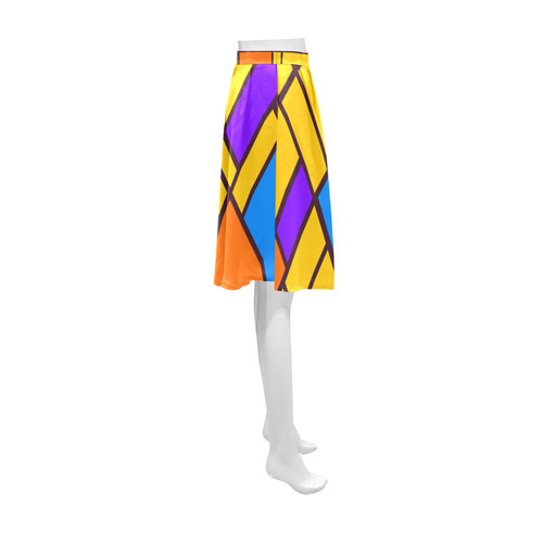 Shapes in retro colors Athena Women's Short Skirt (Model D15)
