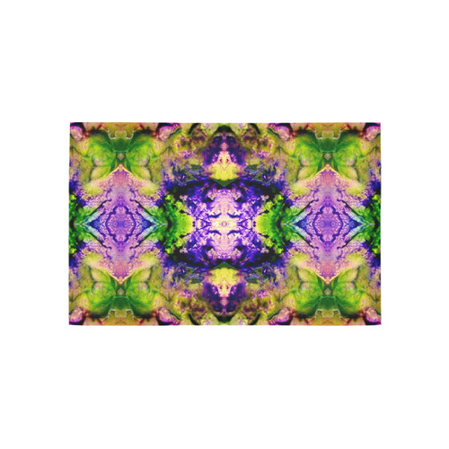 Green,Purple Yellow ,Goa Pattern Area Rug 5'x3'3''