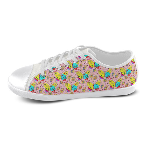 Butterfly Pop by Popart Lover) Canvas Shoes for Women/Large Size (Model 016)