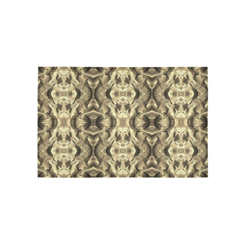 Gold Fabric Pattern Design Area Rug 5'x3'3''