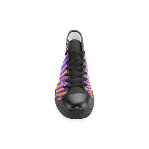 Colorful Rainbow Helix Women's Classic High Top Canvas Shoes (Model 017)
