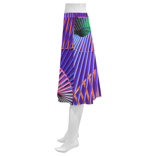 Colorful Rainbow Helix Mnemosyne Women's Crepe Skirt (Model D16)