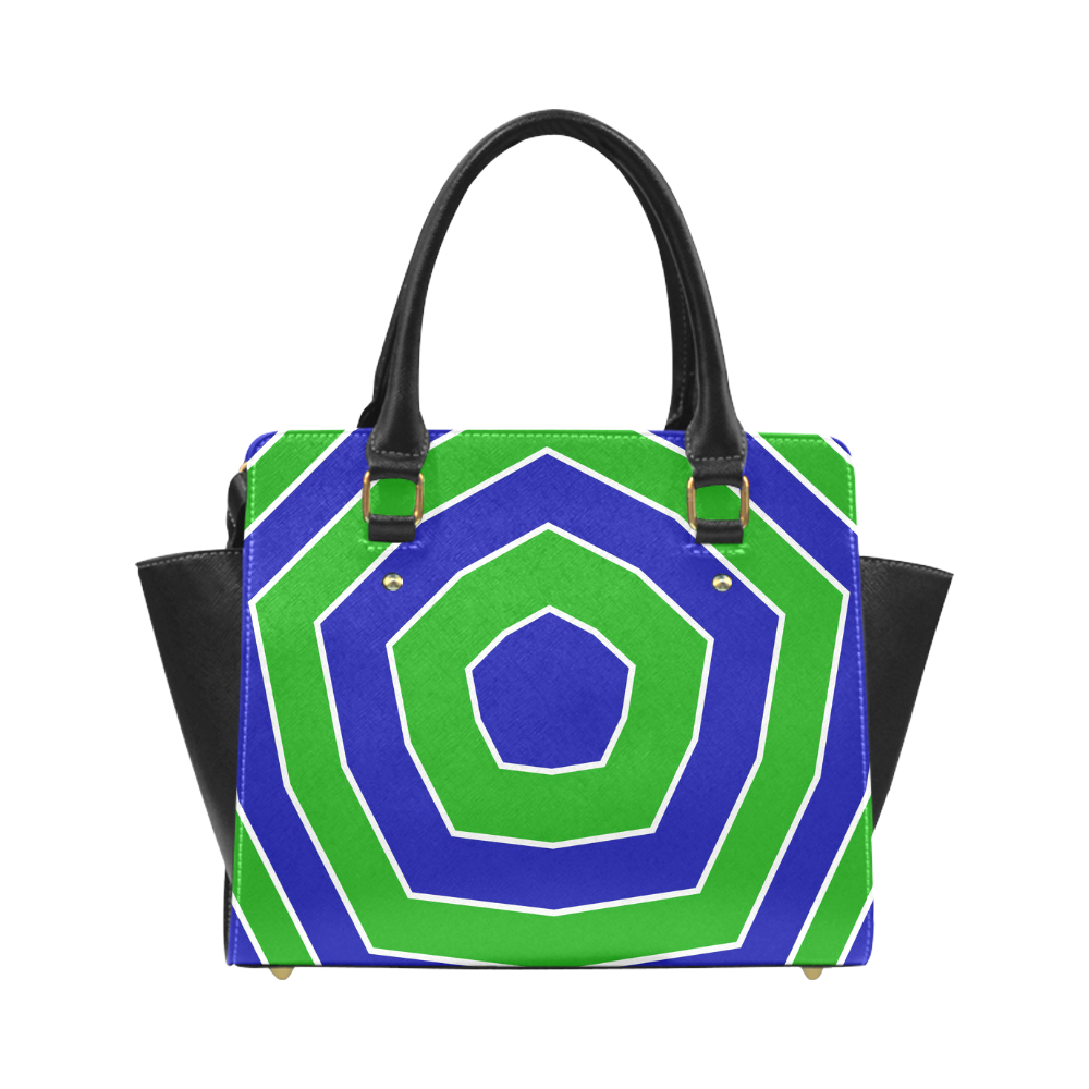 octagon green blue Classic Shoulder Handbag (Model 1653)