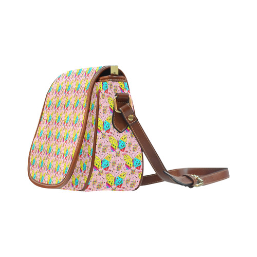 Butterfly Pop by Popart Lover Saddle Bag/Large (Model 1649)