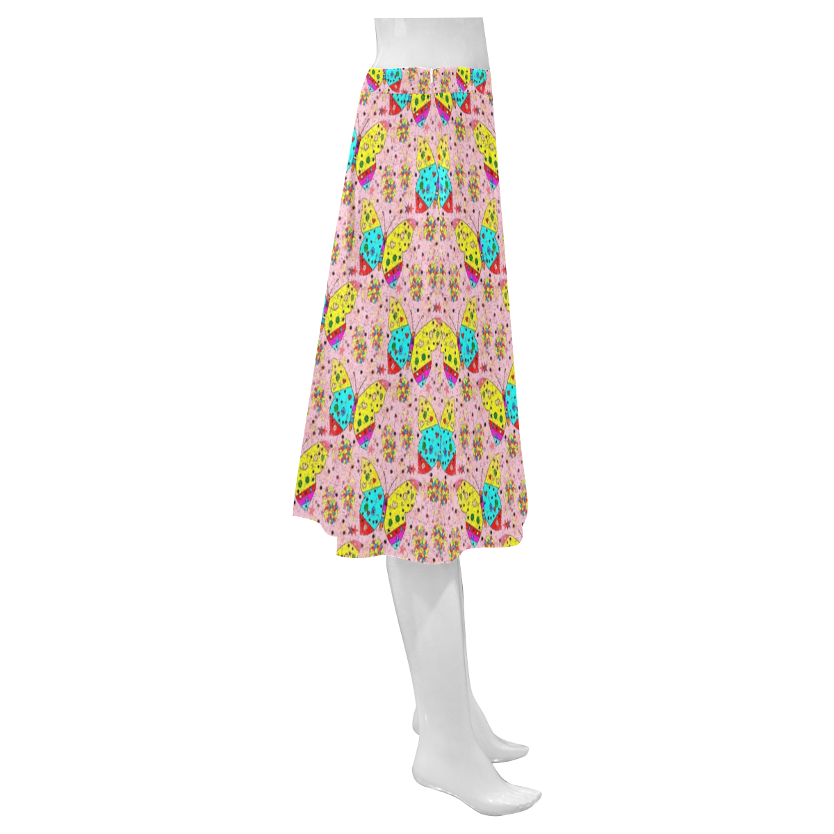 Butterfly Pop by Popart Lover Mnemosyne Women's Crepe Skirt (Model D16)