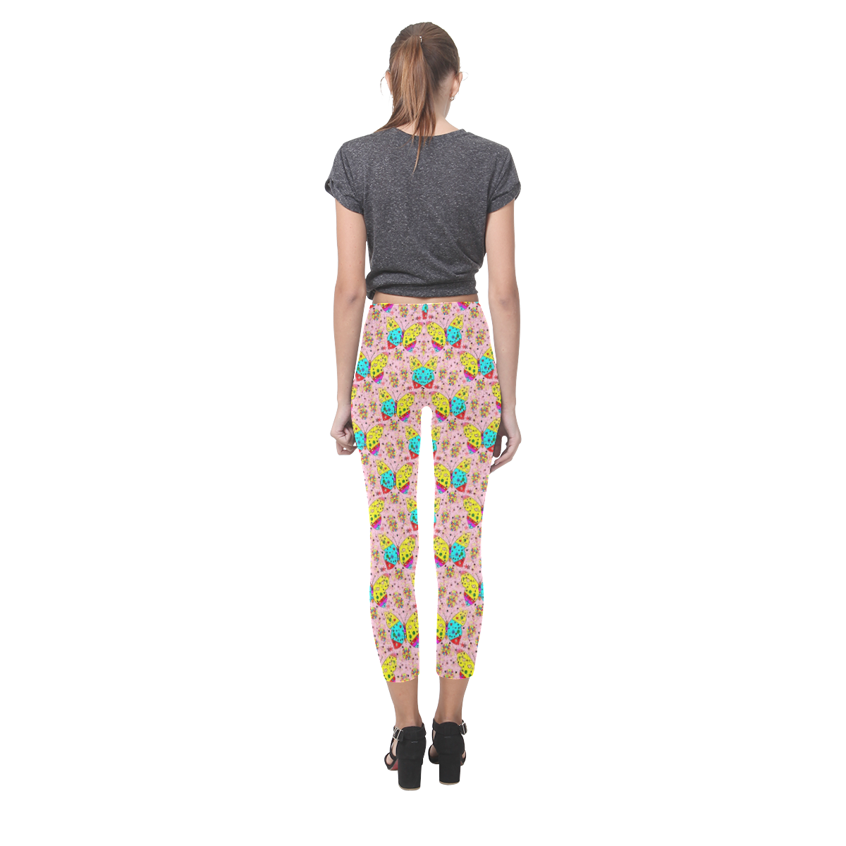 Butterfly Pop by Popart Lover Capri Legging (Model L02)