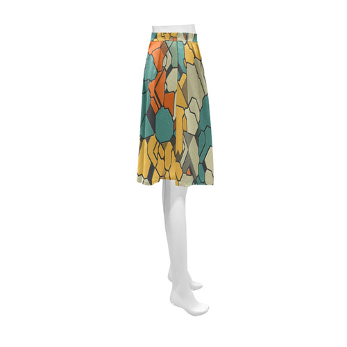 Textured retro shapes Athena Women's Short Skirt (Model D15)