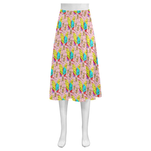 Butterfly Pop by Popart Lover Mnemosyne Women's Crepe Skirt (Model D16)