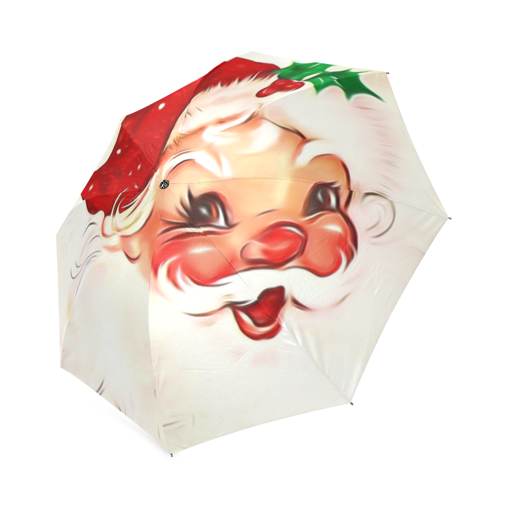 A cute vintage Santa Claus with a mistletoe Foldable Umbrella (Model U01)