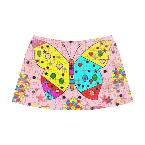 Butterfly Pop by Popart Lover Mnemosyne Women's Crepe Skirt (Model D16)