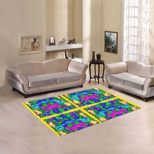 Shimmering Landscape Pop Art Area Rug 5'3''x4'