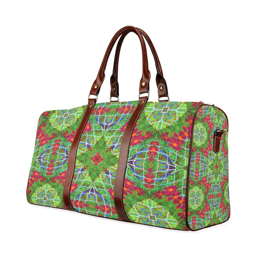 Red and Green Geometric Art Waterproof Travel Bag/Small (Model 1639)
