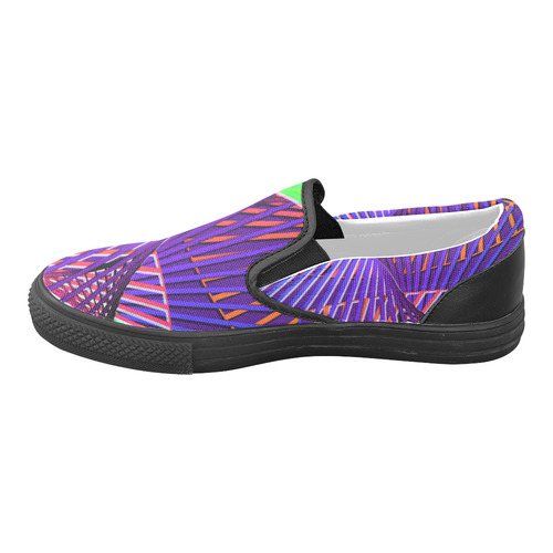 Colorful Rainbow Helix Women's Unusual Slip-on Canvas Shoes (Model 019)