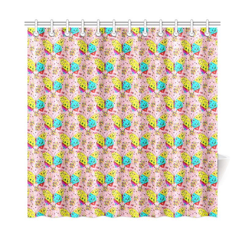 Butterfly Pop by Popart Lover Shower Curtain 72"x72"