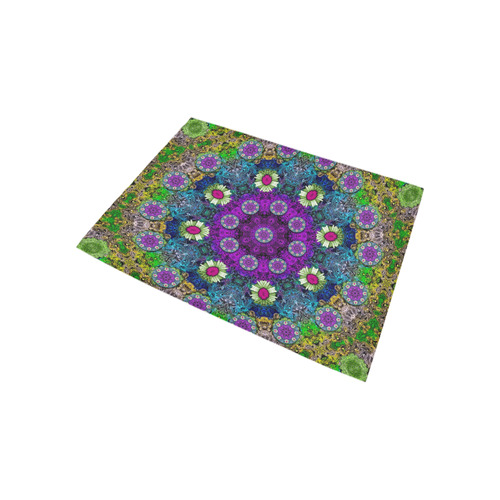 Colors and flowers in a mandala Area Rug 5'3''x4'