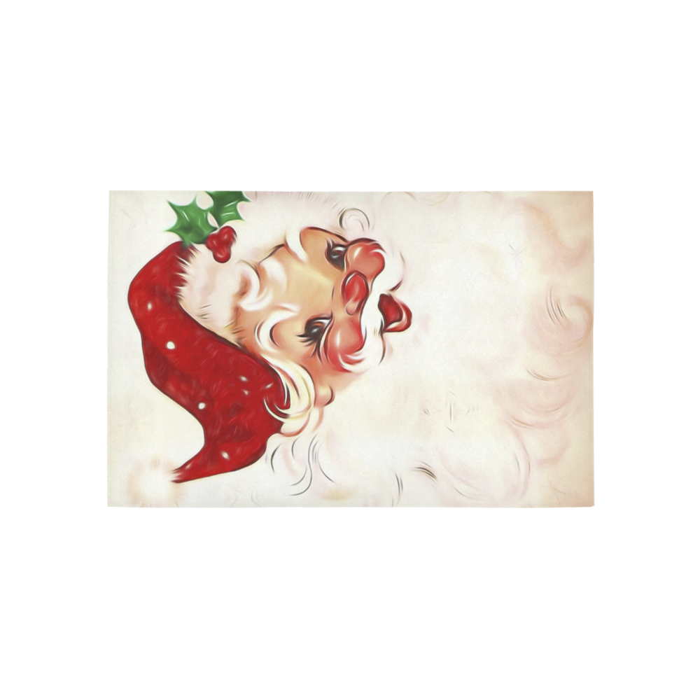A cute vintage Santa Claus with a mistletoe Area Rug 5'x3'3''