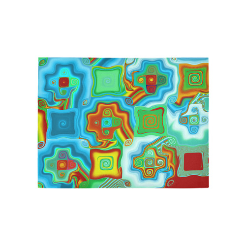 Mosaic Puzzle Cool Abstract Fractal Art Area Rug 5'3''x4'