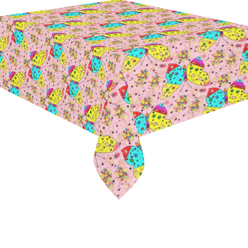 Butterfly Pop by Popart Lover Cotton Linen Tablecloth 52"x 70"