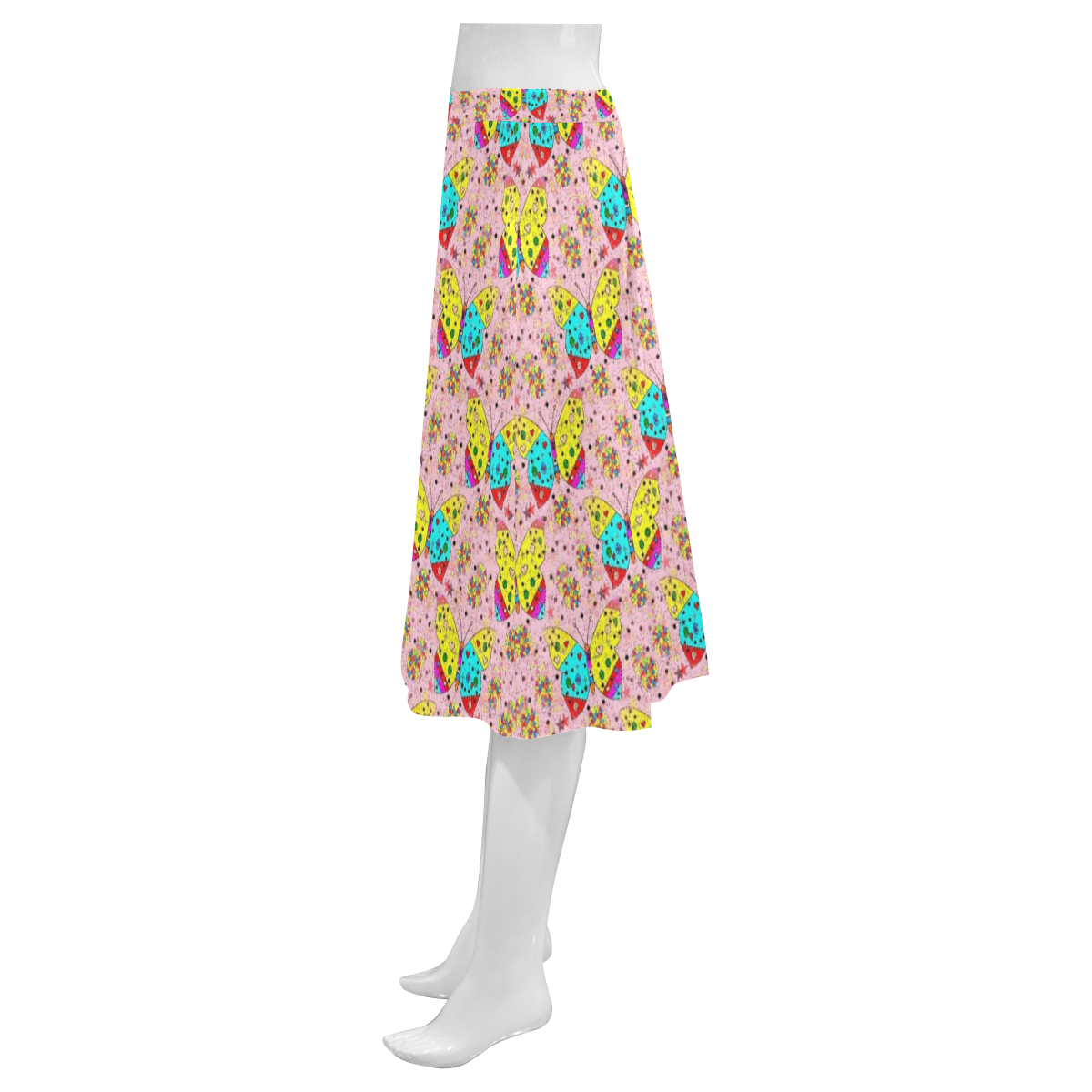 Butterfly Pop by Popart Lover Mnemosyne Women's Crepe Skirt (Model D16)