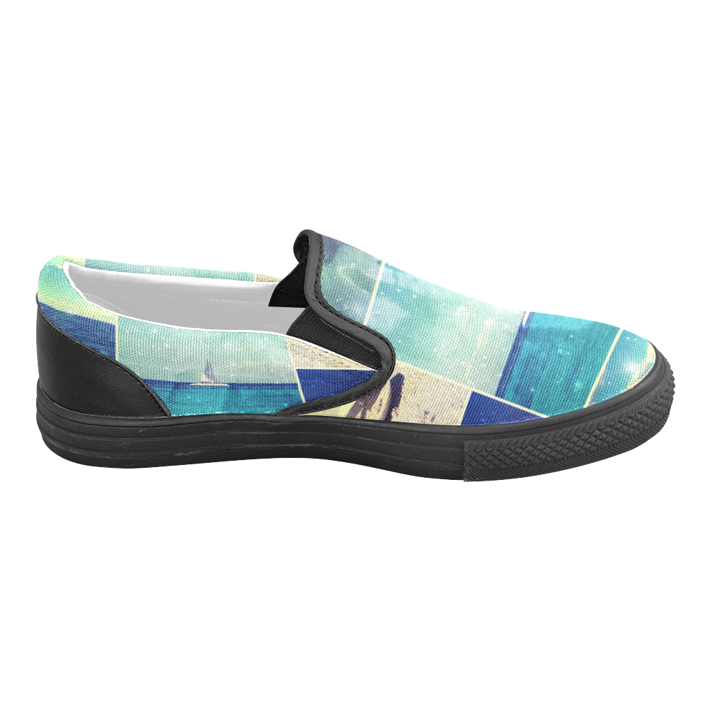 Starry Starry Caribbean Night Slip-on Canvas Shoes for Men/Large Size (Model 019)