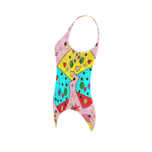 Butterfly Pop by Popart Lover Vest One Piece Swimsuit (Model S04)