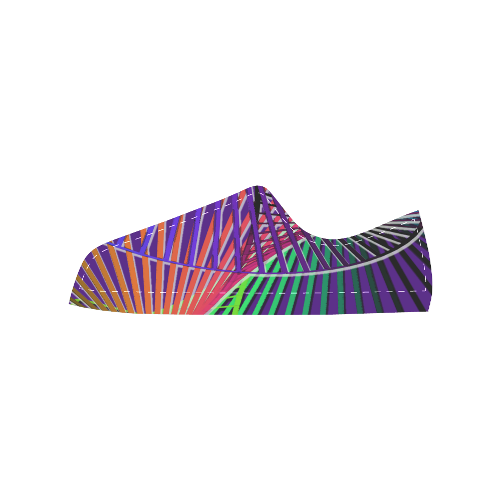 Colorful Rainbow Helix Canvas Women's Shoes/Large Size (Model 018)