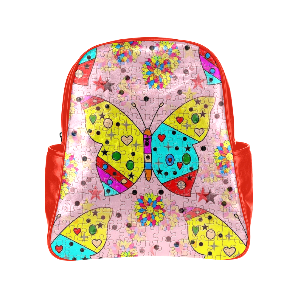 Butterfly Pop by Popart Lover Multi-Pockets Backpack (Model 1636)