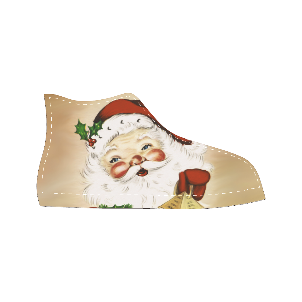 A cute Santa Claus with a mistletoe and a latern Men’s Classic High Top Canvas Shoes /Large Size (Model 017)