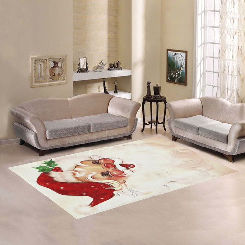 A cute vintage Santa Claus with a mistletoe Area Rug7'x5'