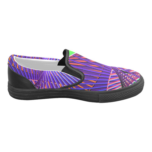Colorful Rainbow Helix Women's Unusual Slip-on Canvas Shoes (Model 019)