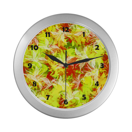 Beautiful Lilly Silver Color Wall Clock