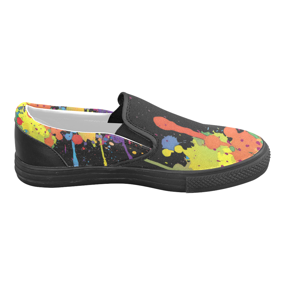 Crazy multicolored running SPLASHES Slip-on Canvas Shoes for Men/Large Size (Model 019)