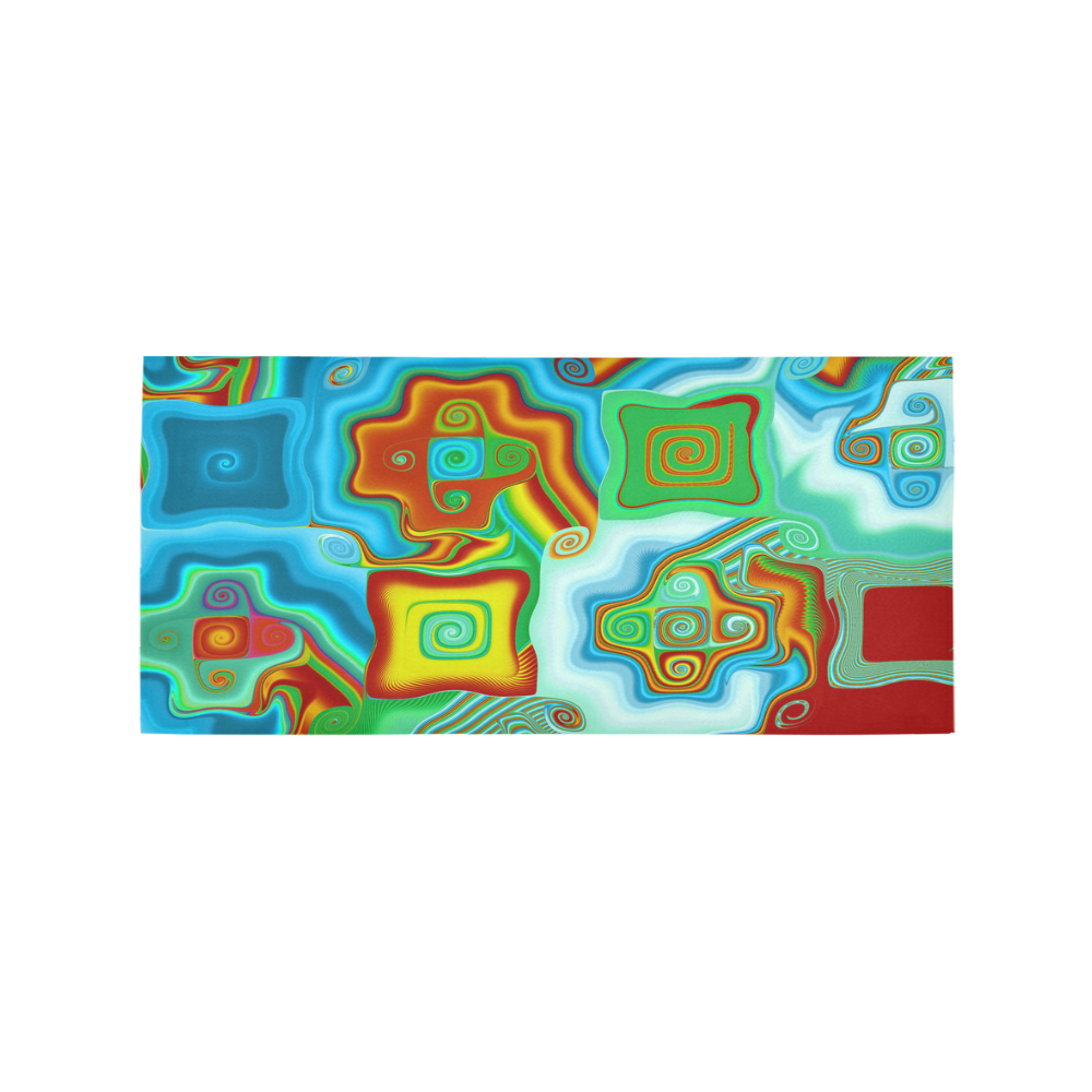 Mosaic Cool Colorful Abstract Fractal Art Area Rug 7'x3'3''