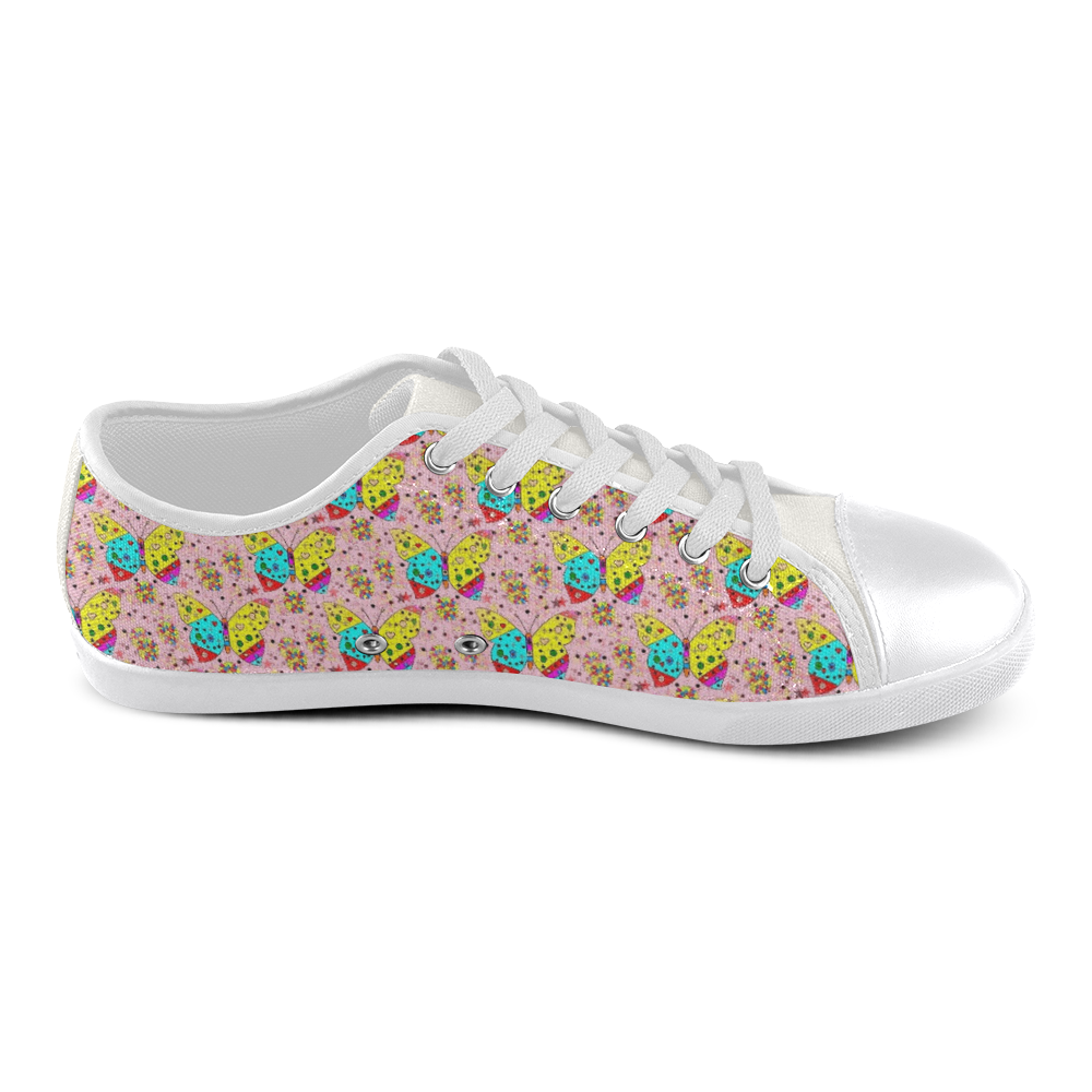 Butterfly Pop by Popart Lover) Canvas Shoes for Women/Large Size (Model 016)