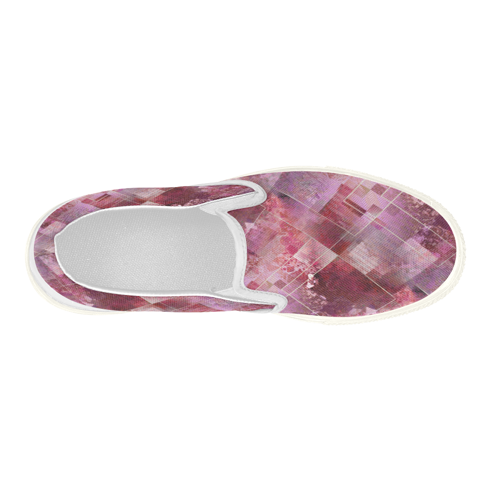 Marbleized Strawberry Women's Slip-on Canvas Shoes (Model 019)