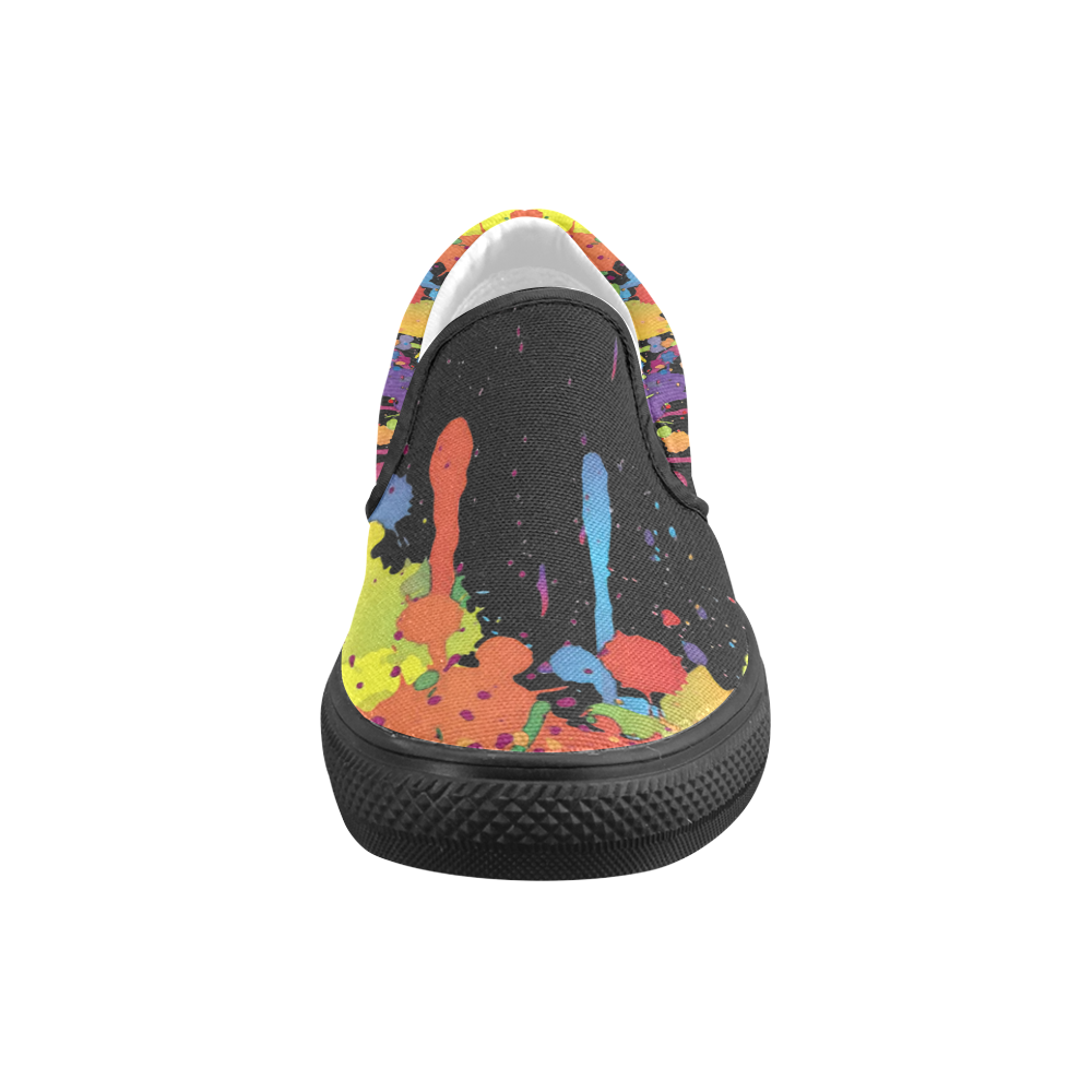 Crazy multicolored running SPLASHES Slip-on Canvas Shoes for Men/Large Size (Model 019)