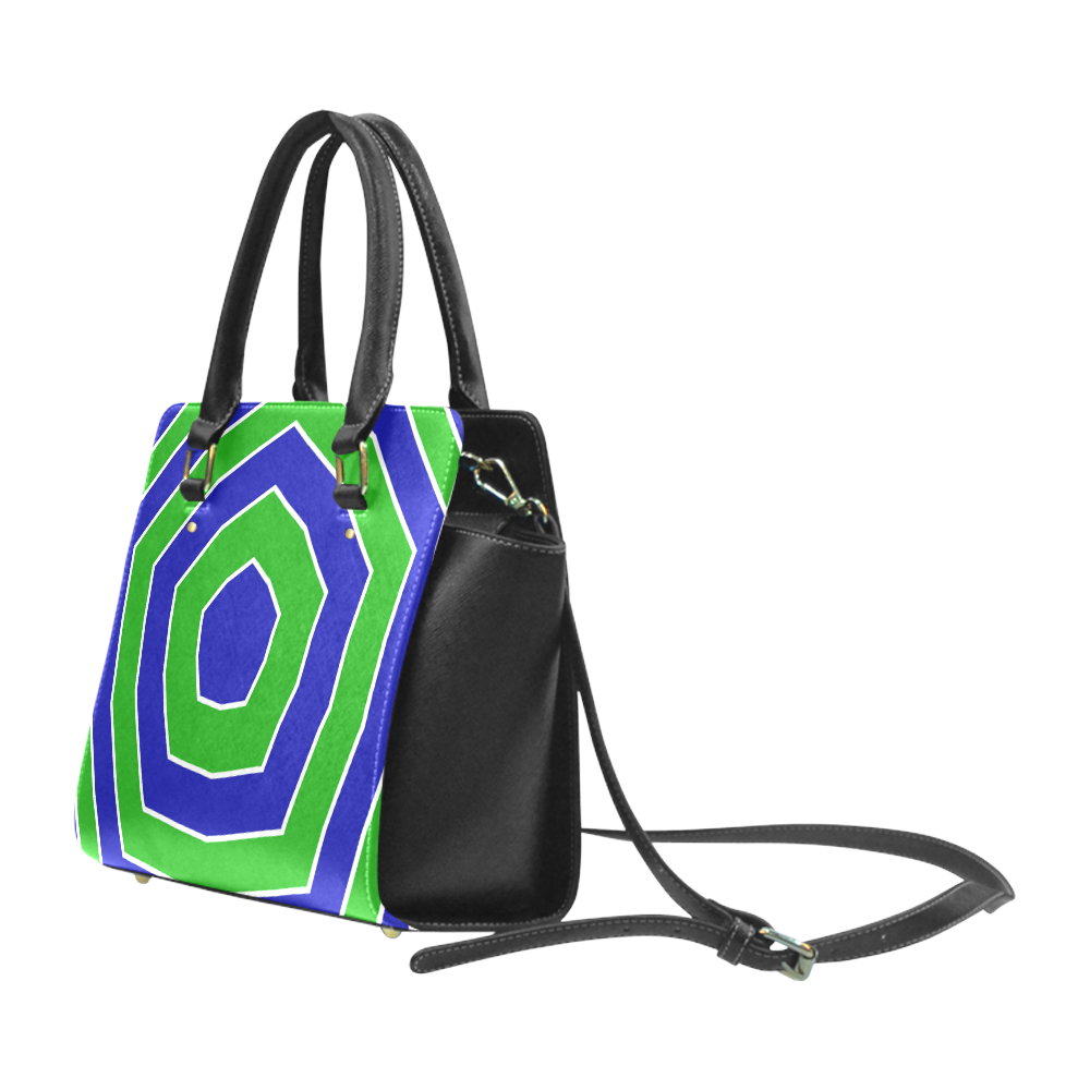 octagon green blue Classic Shoulder Handbag (Model 1653)