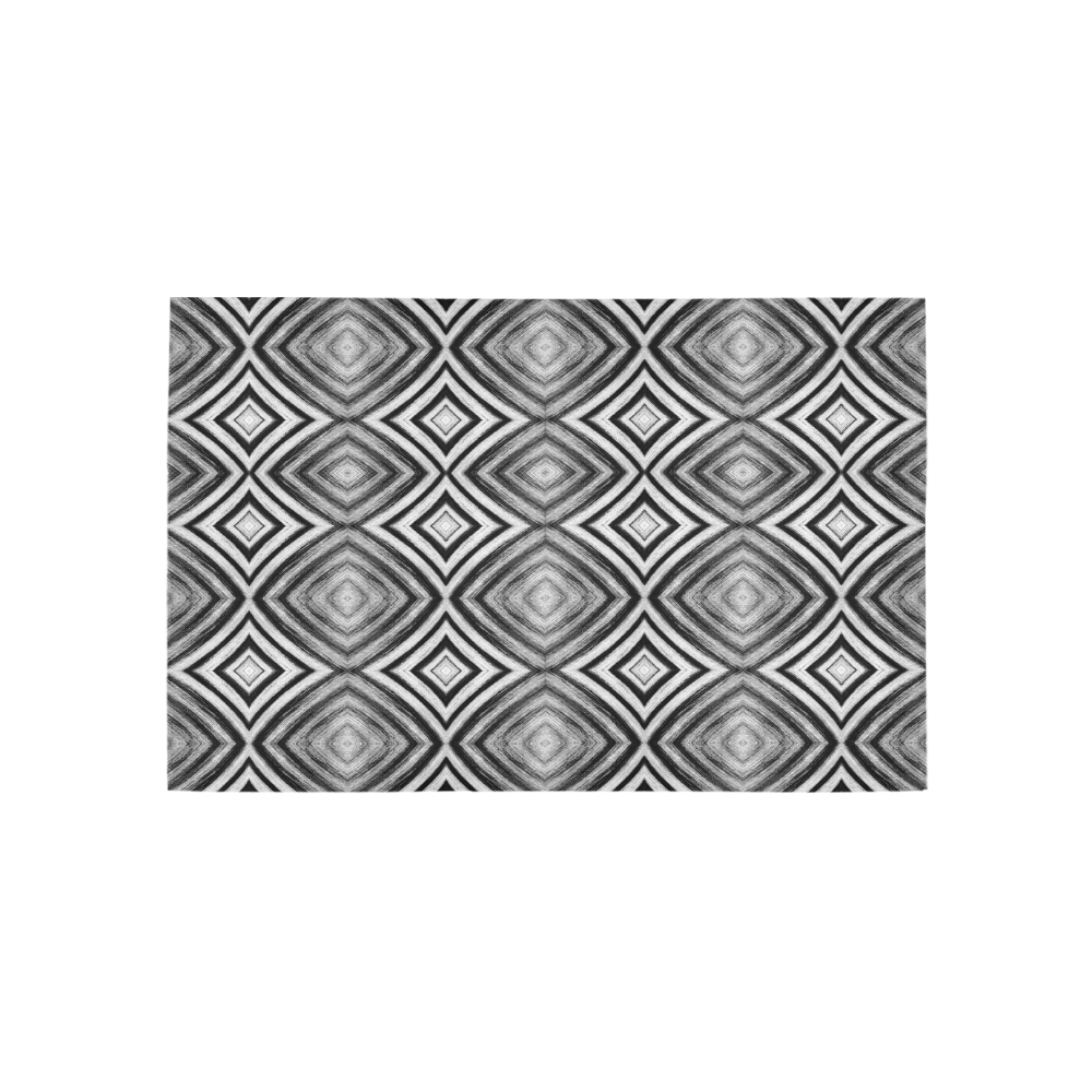 black and white diamond pattern Area Rug 5'x3'3''