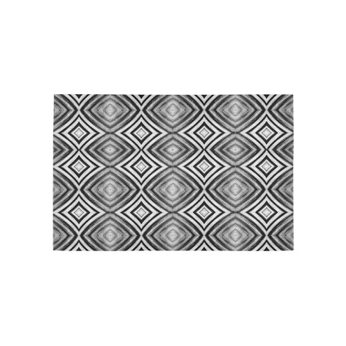 black and white diamond pattern Area Rug 5'x3'3''