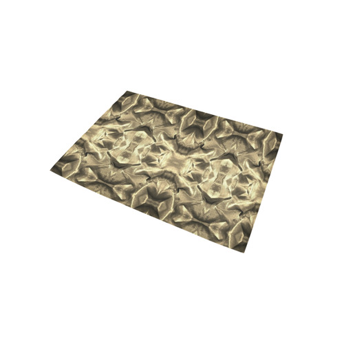 Gold Fabric Pattern Design Area Rug 5'x3'3''