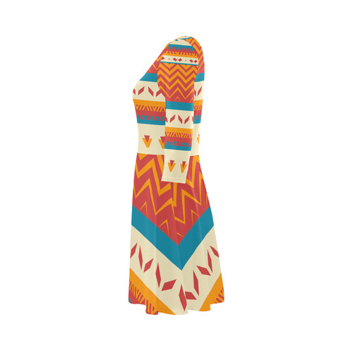 Tribal shapes 3/4 Sleeve Sundress (D23)