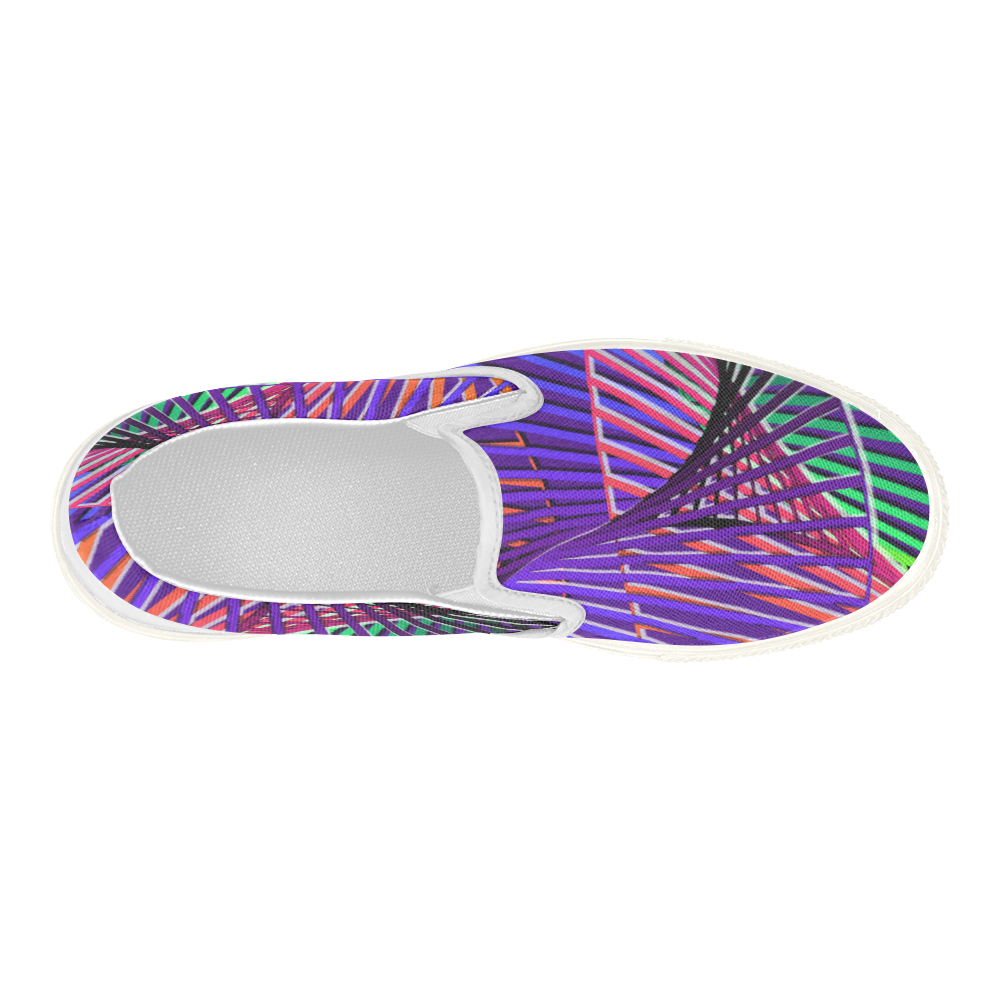Colorful Rainbow Helix Women's Slip-on Canvas Shoes (Model 019)