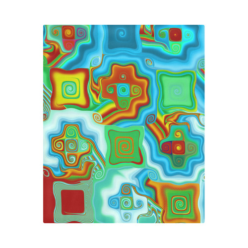 Cool Colorful Red Blue Green Fractal Abstract Art Duvet Cover 86"x70" ( All-over-print)
