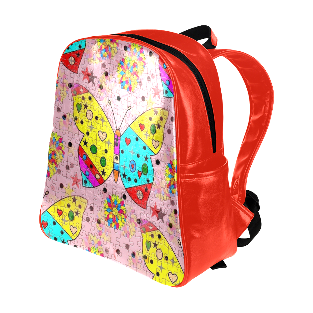 Butterfly Pop by Popart Lover Multi-Pockets Backpack (Model 1636)