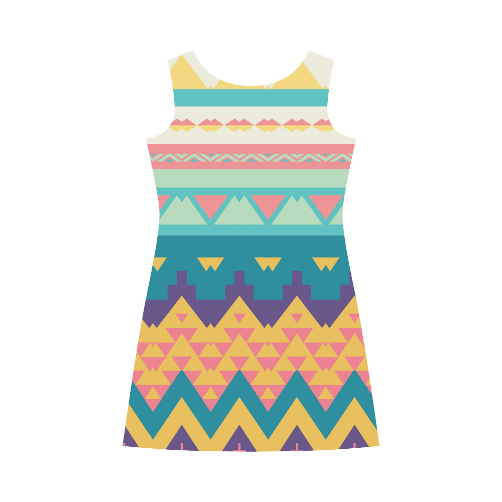 Pastel tribal design Bateau A-Line Skirt (D21)
