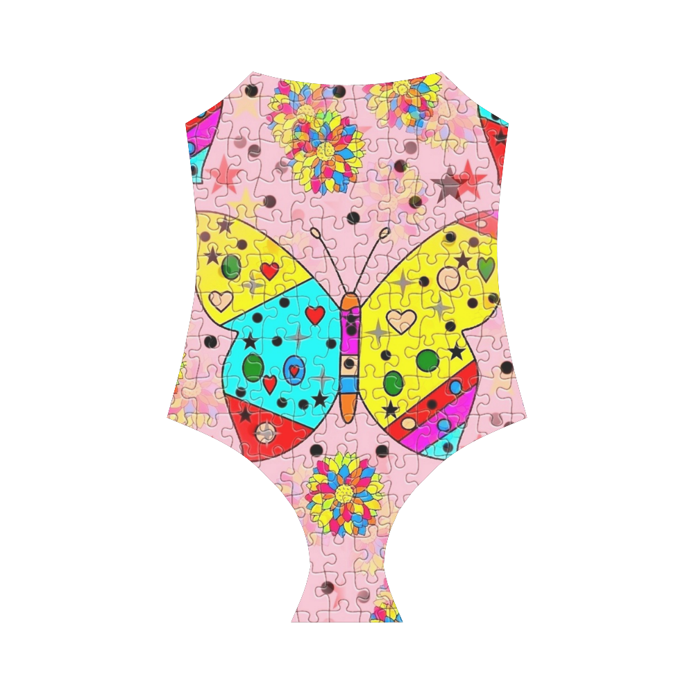 Butterfly Pop by Popart Lover Strap Swimsuit ( Model S05)