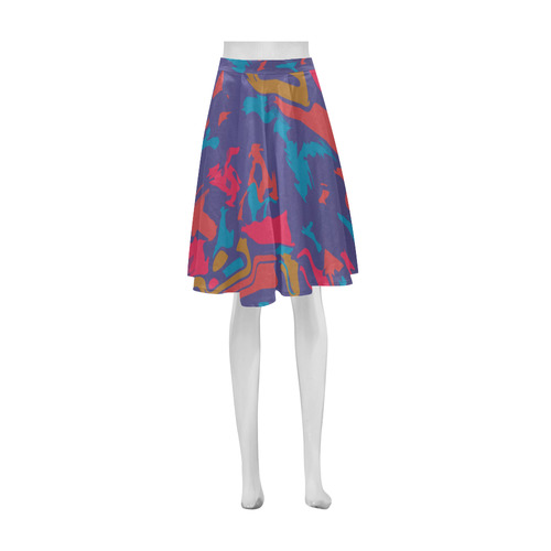 Chaos in retro colors Athena Women's Short Skirt (Model D15)