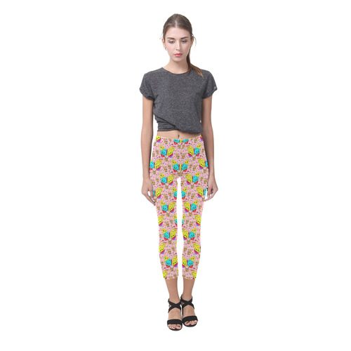 Butterfly Pop by Popart Lover Capri Legging (Model L02)