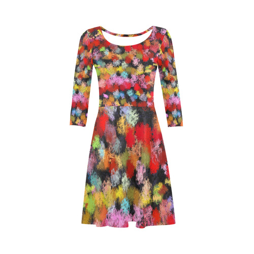 Colorful paint strokes 3/4 Sleeve Sundress (D23)